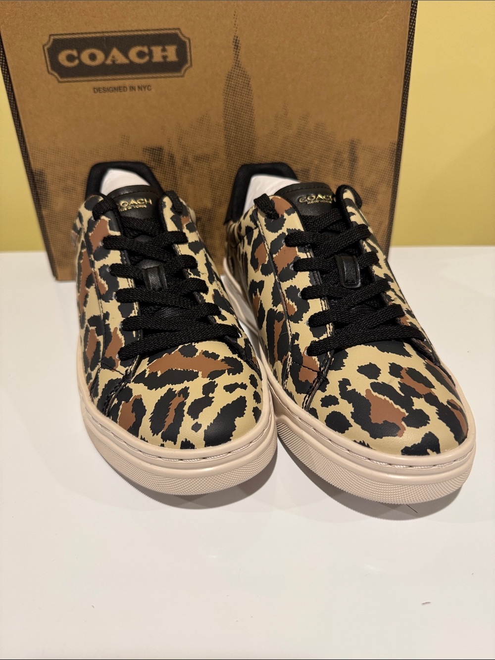 NIB Coach leopard sneakers size 8.5.